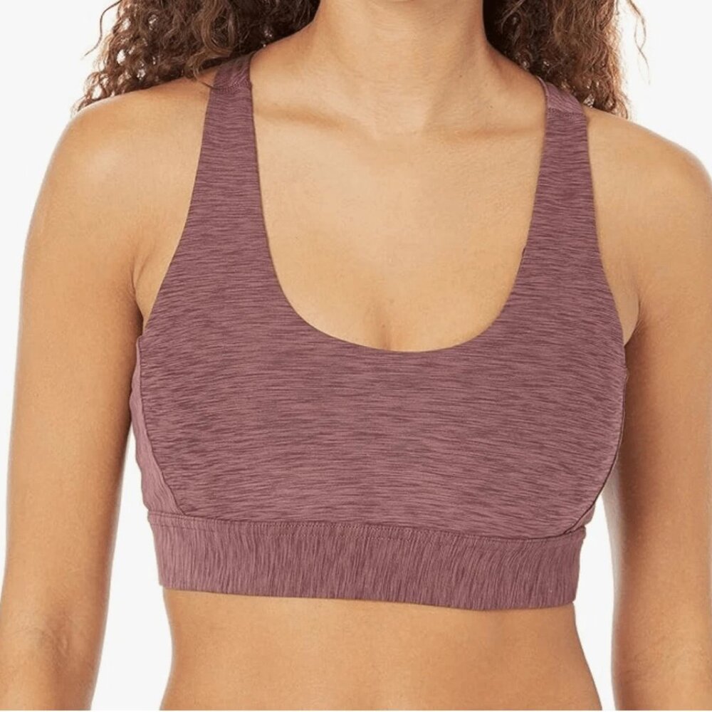 prAna Kimble Racerback Sports Bra Yoga Small S Flannel Heather NWT